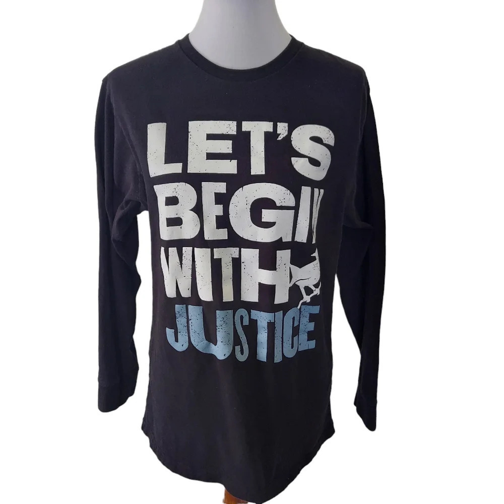 To Kill a Mockingbird Black Blue  Long Sleeve T-Shirt‎ Let's Begin with Justice - Picture 11 of 11
